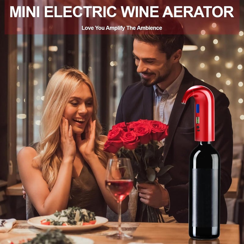 Cozyall Electric Wine Aerator, One-Touch Automatic Wine Decanter for Red & White Wine, Wine Dispenser, Wine Pourer, Wine Gifts for Wine Lovers (Red) - Image 3